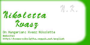 nikoletta kvasz business card